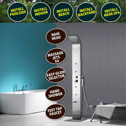 NEW! 316 Stainless Steel Outdoor Massage Shower Backyard Home WATERMARK APPROVED